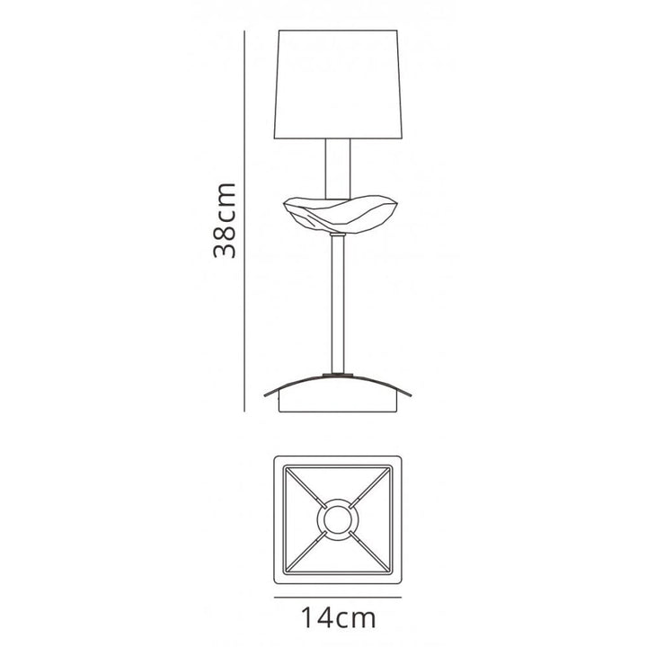 Mantra M0789 Akira Table Lamp 1 Light E14 Polished Chrome Black Shade