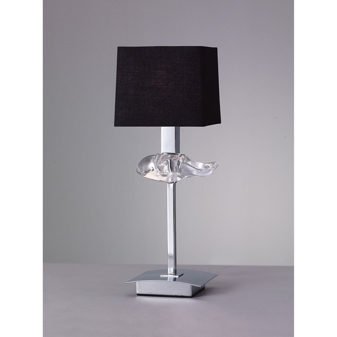 Mantra M0789 Akira Table Lamp 1 Light E14 Polished Chrome Black Shade