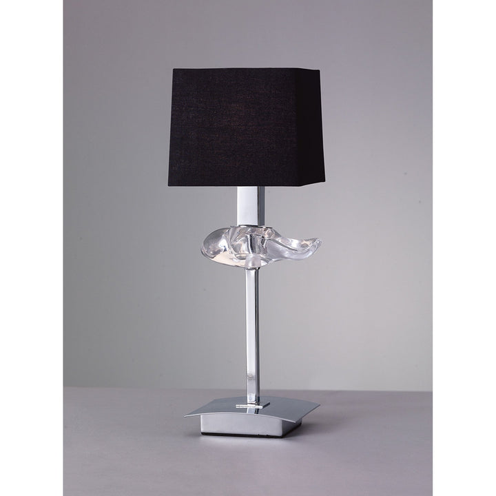 Mantra M0789 Akira Table Lamp 1 Light E14 Polished Chrome Black Shade