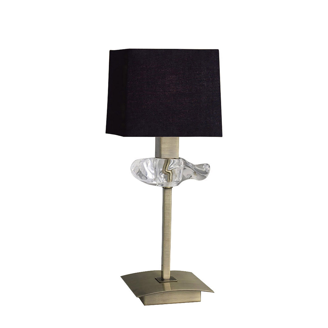 Mantra M0789AB/BS Akira Table Lamp 1 Light E14 Antique Brass Black Shade