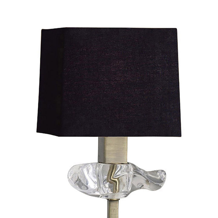 Mantra M0789AB/BS Akira Table Lamp 1 Light E14 Antique Brass Black Shade