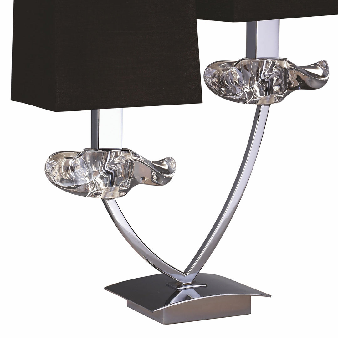 Mantra M0790 Akira Table Lamp 2 Light E14 Polished Chrome Black Shades