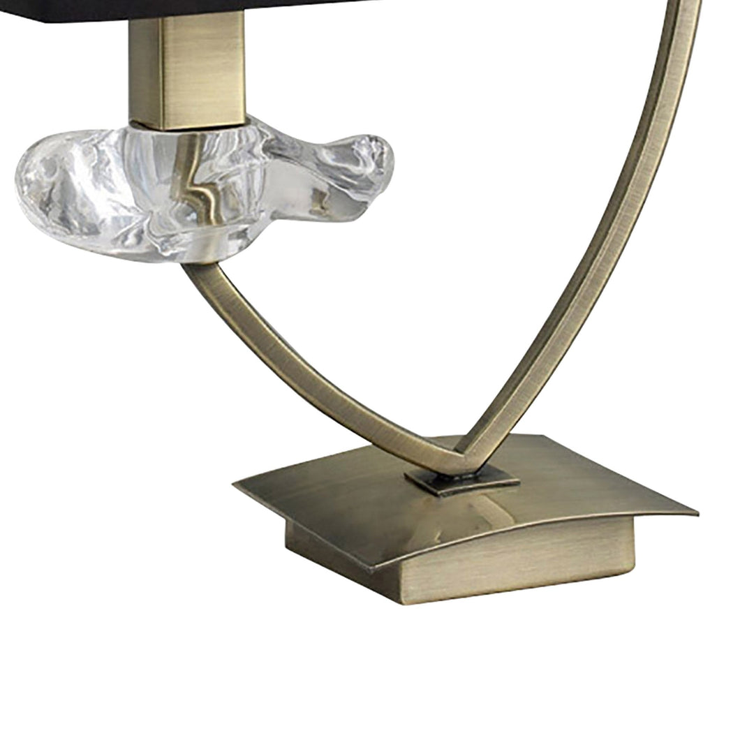 Mantra M0790AB/BS Akira Table Lamp 2 Light E14 Antique Brass Black Shades