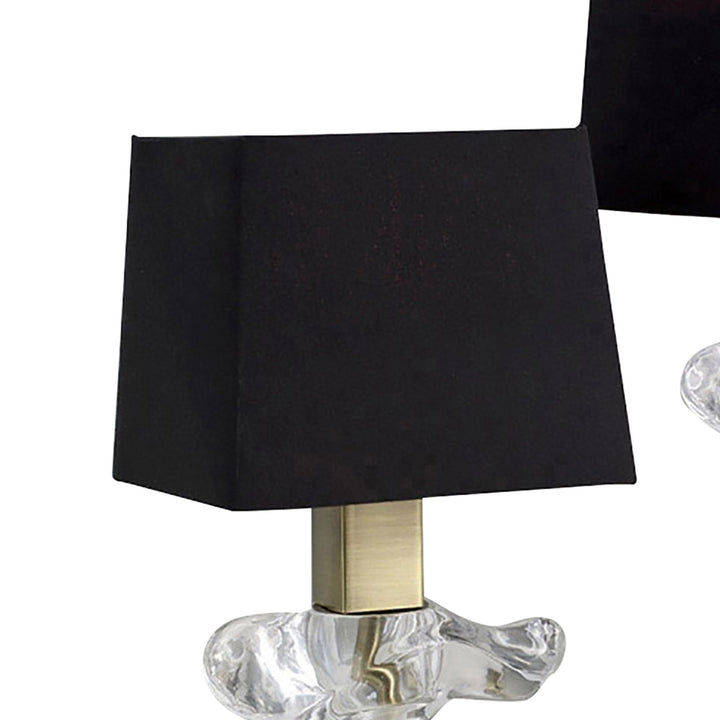 Mantra M0790AB/BS Akira Table Lamp 2 Light E14 Antique Brass Black Shades