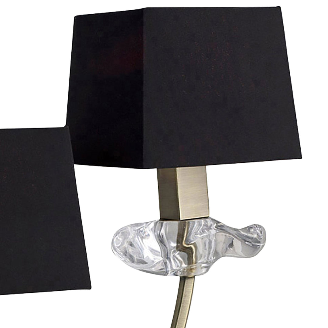 Mantra M0790AB/BS Akira Table Lamp 2 Light E14 Antique Brass Black Shades