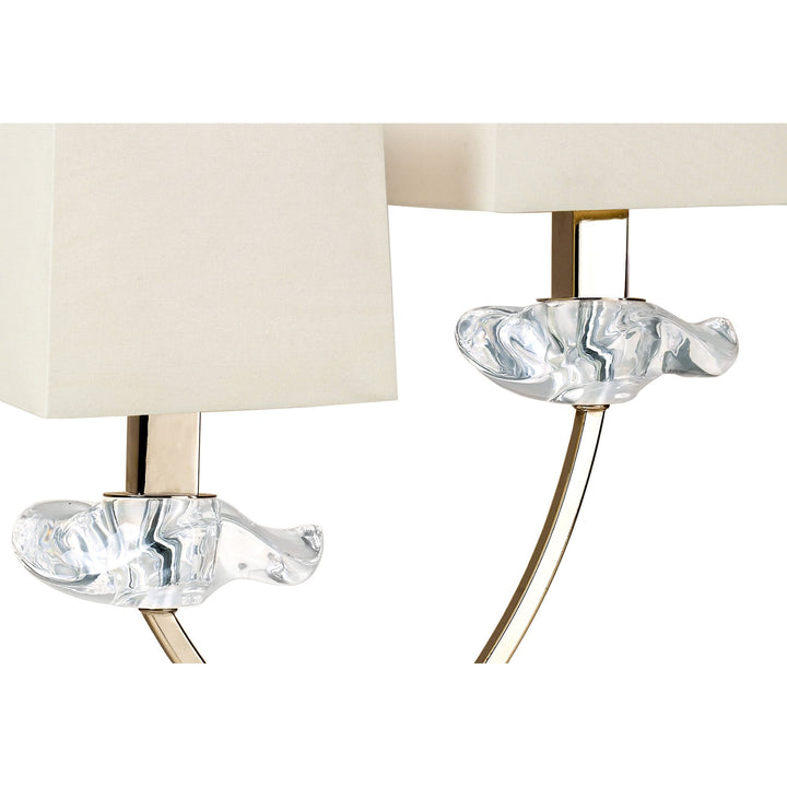 Mantra M0790AB Akira Table Lamp 2 Light E14 Antique Brass Cream Shades