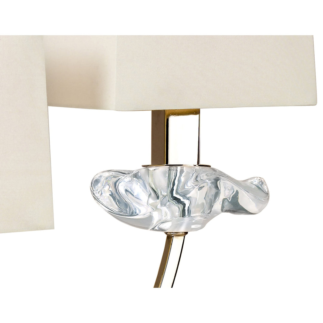 Mantra M0790AB Akira Table Lamp 2 Light E14 Antique Brass Cream Shades