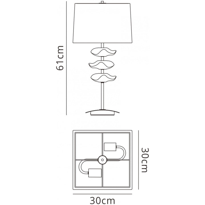 Mantra M0793/CS Akira Table Lamp 2 Light E27 Polished Chrome Cream Shade