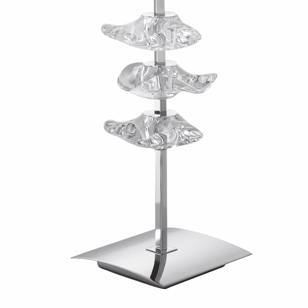 Mantra M0793/CS Akira Table Lamp 2 Light E27 Polished Chrome Cream Shade