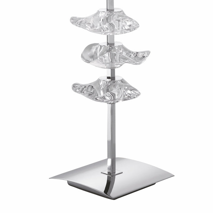 Mantra M0793/CS Akira Table Lamp 2 Light E27 Polished Chrome Cream Shade