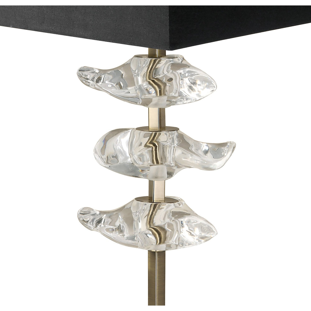 Mantra M0793AB/BS Akira Table Lamp 2 Light E27 Antique Brass Black Shade