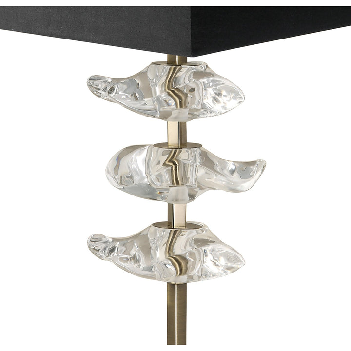 Mantra M0793AB/BS Akira Table Lamp 2 Light E27 Antique Brass Black Shade