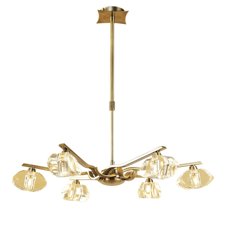 Mantra M0412AB Alfa Telescopic Pendant Convertible To Semi Flush 6 Light G9 Antique Brass