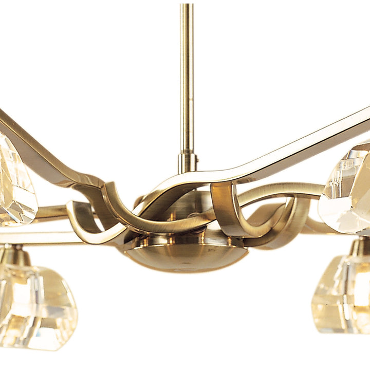 Mantra M0412AB Alfa Telescopic Pendant Convertible To Semi Flush 6 Light G9 Antique Brass