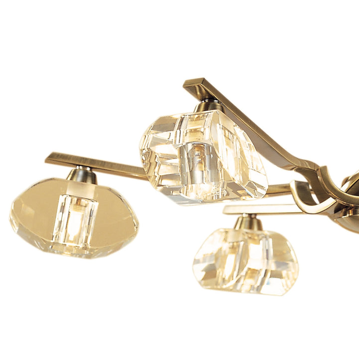 Mantra M0412AB Alfa Telescopic Pendant Convertible To Semi Flush 6 Light G9 Antique Brass