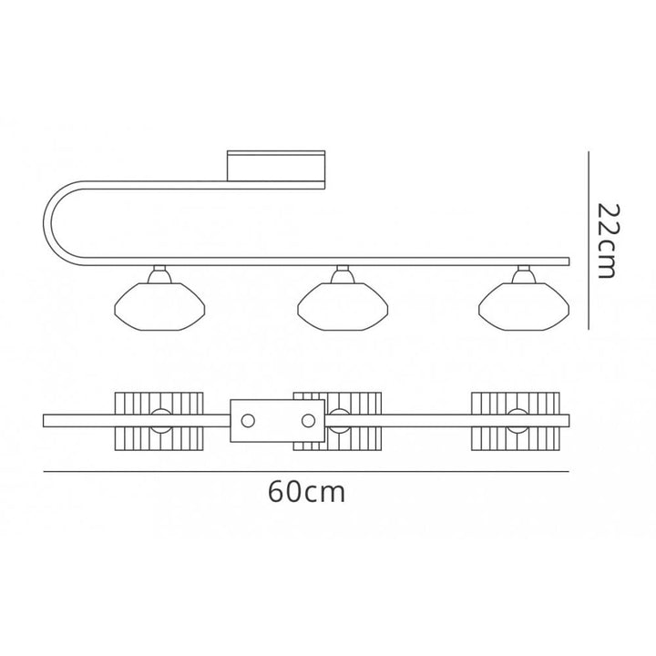 Mantra M0421 Alfa Ceiling Linear Bar 3 Light G9 Polished Chrome