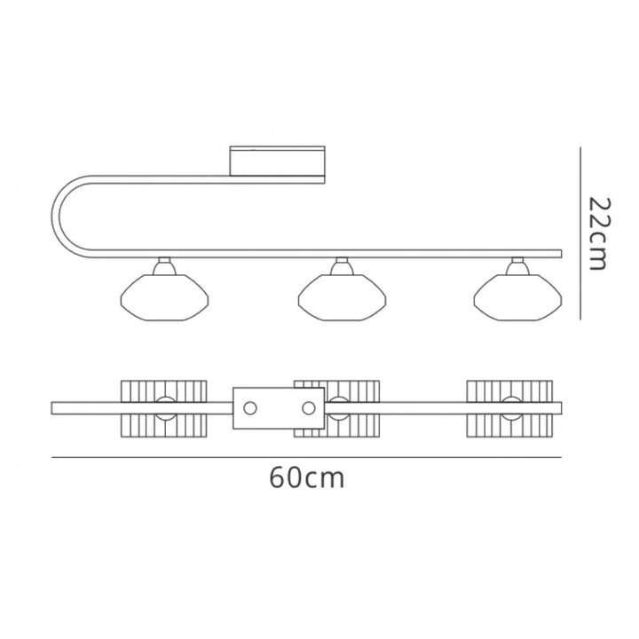 Mantra M0421PB Alfa Linear Bar 3 Light G9 Polished Brass