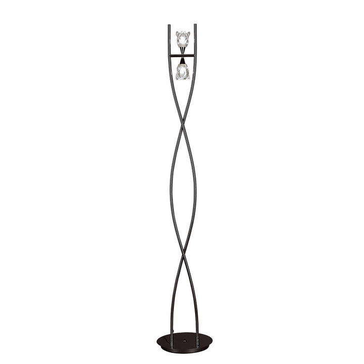 Mantra M0583BC Amel Floor Lamp 2 Light G9 Black Chrome