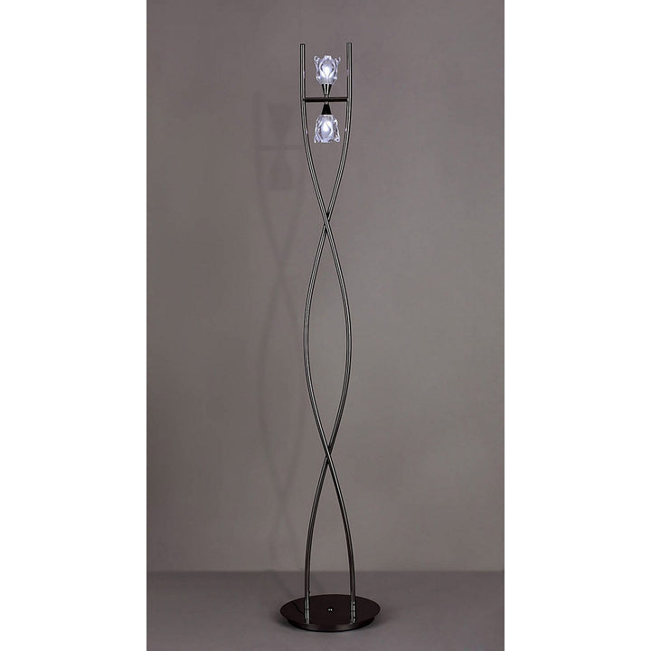 Mantra M0583BC Amel Floor Lamp 2 Light G9 Black Chrome