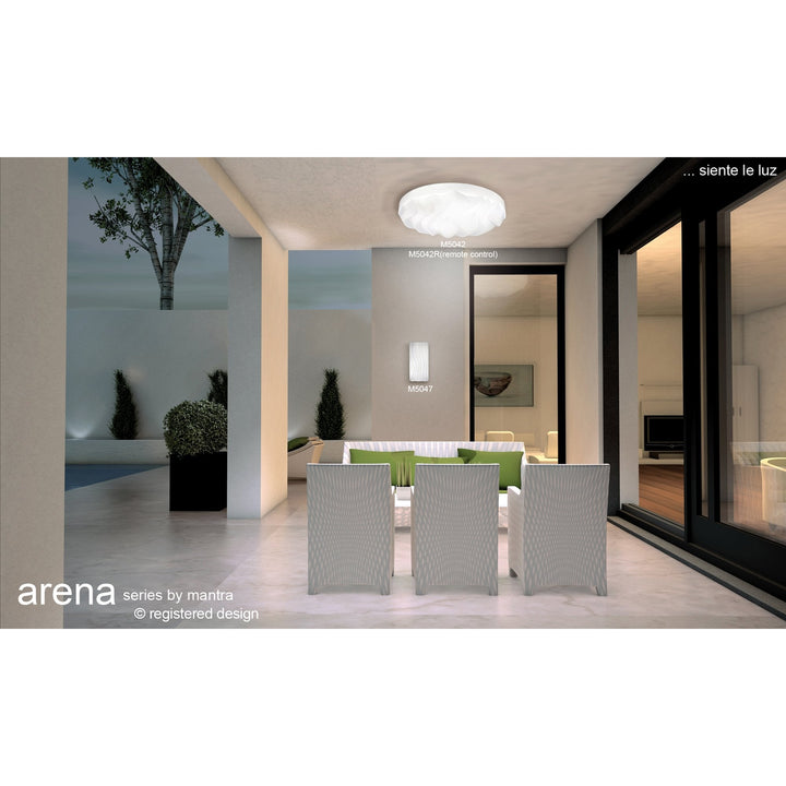 Mantra M5040 Arena Ceiling/Wall Light Large Round LED IP44 Matt White White Acrylic