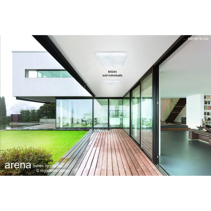 Mantra M5044 Arena Ceiling/Wall Light Medium Square LED IP44 Matt White White Acrylic