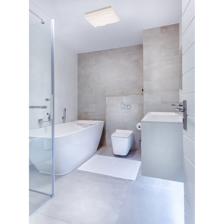 Mantra M5044 Arena Ceiling/Wall Light Medium Square LED IP44 Matt White White Acrylic