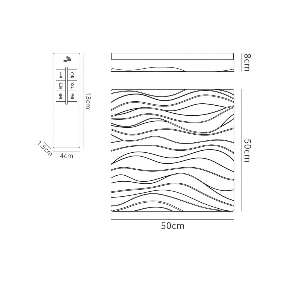 Mantra M5044R Arena Ceiling Light/Wall Light Medium Square LED IP44 White