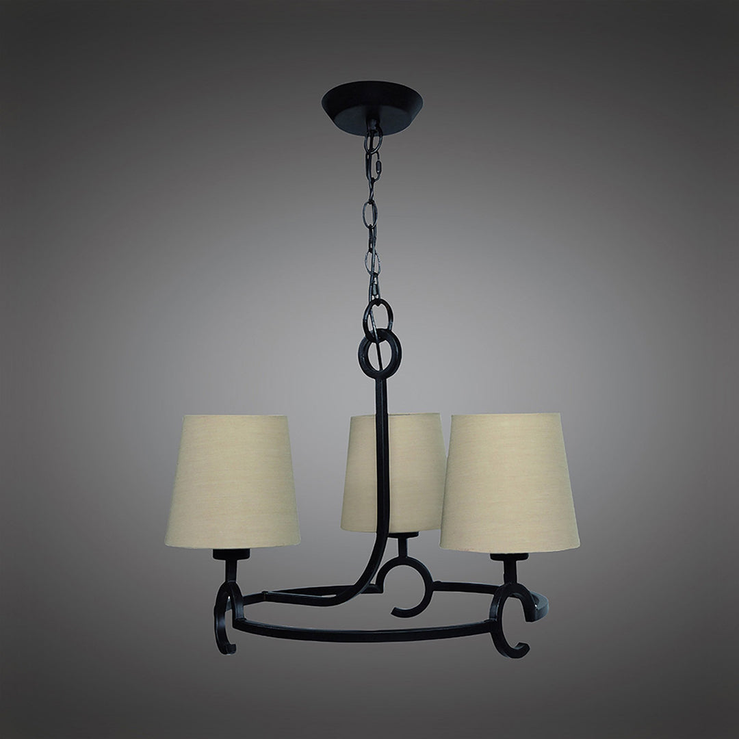 Mantra M5211 Argi Pendant 3 Light Taupe Shades Brown Oxide