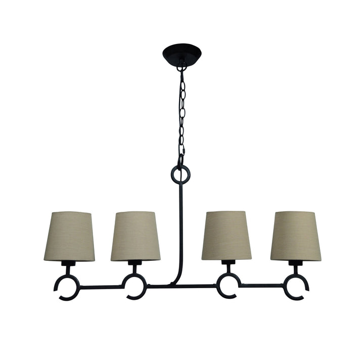 Mantra M5212 Argi Pendant 4 Light Line Taupe Shades Brown Oxide