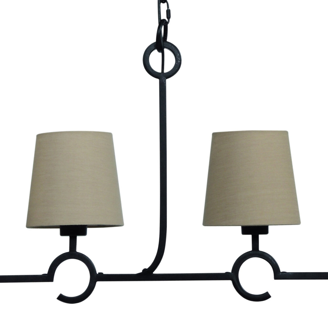 Mantra M5212 Argi Pendant 4 Light Line Taupe Shades Brown Oxide