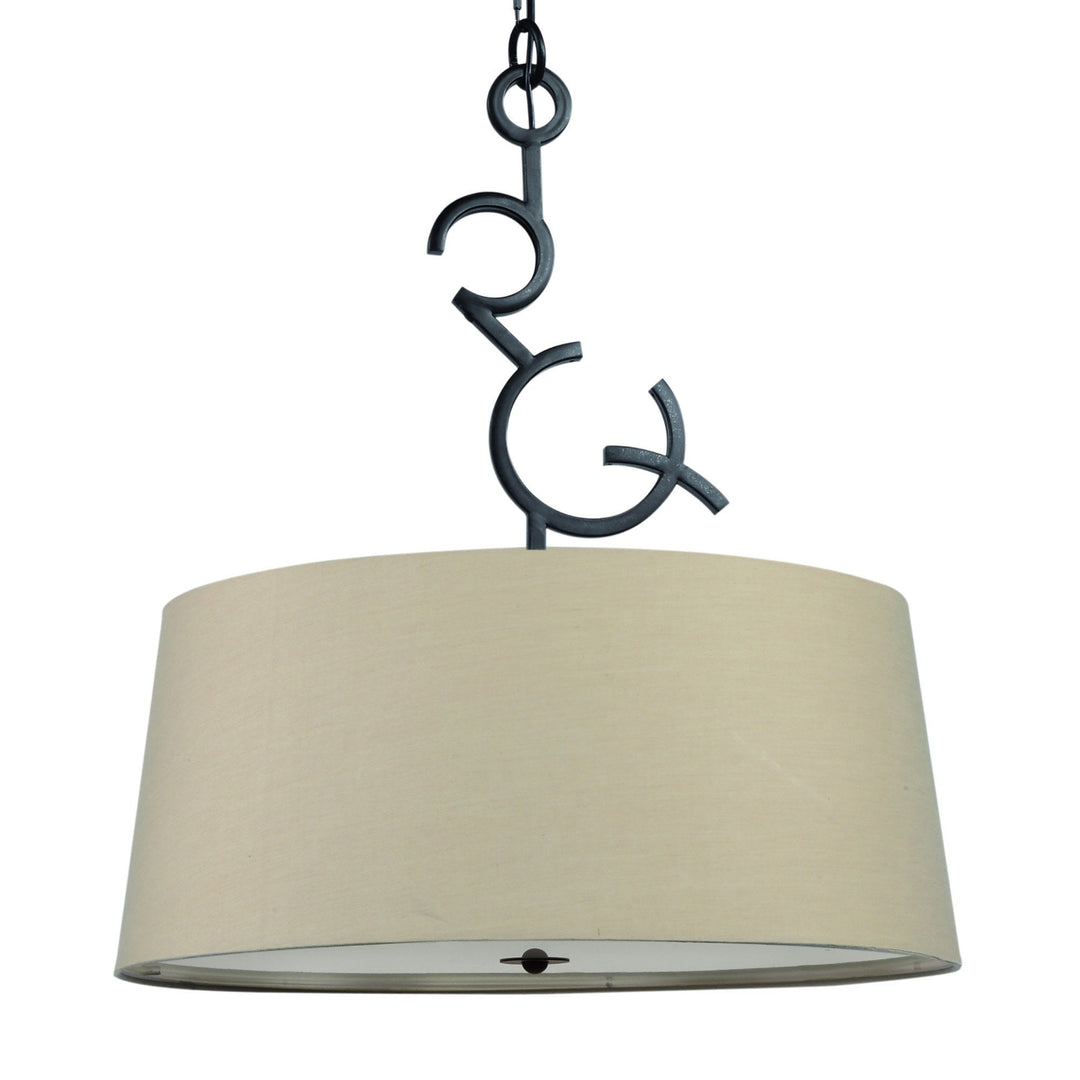 Mantra M5213 Argi Pendant 3 Light Round Taupe Shades Brown Oxide