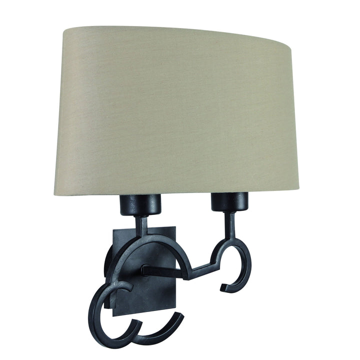 Mantra M5215 Argi Wall Lamp 2 Light Taupe Shade Brown Oxide