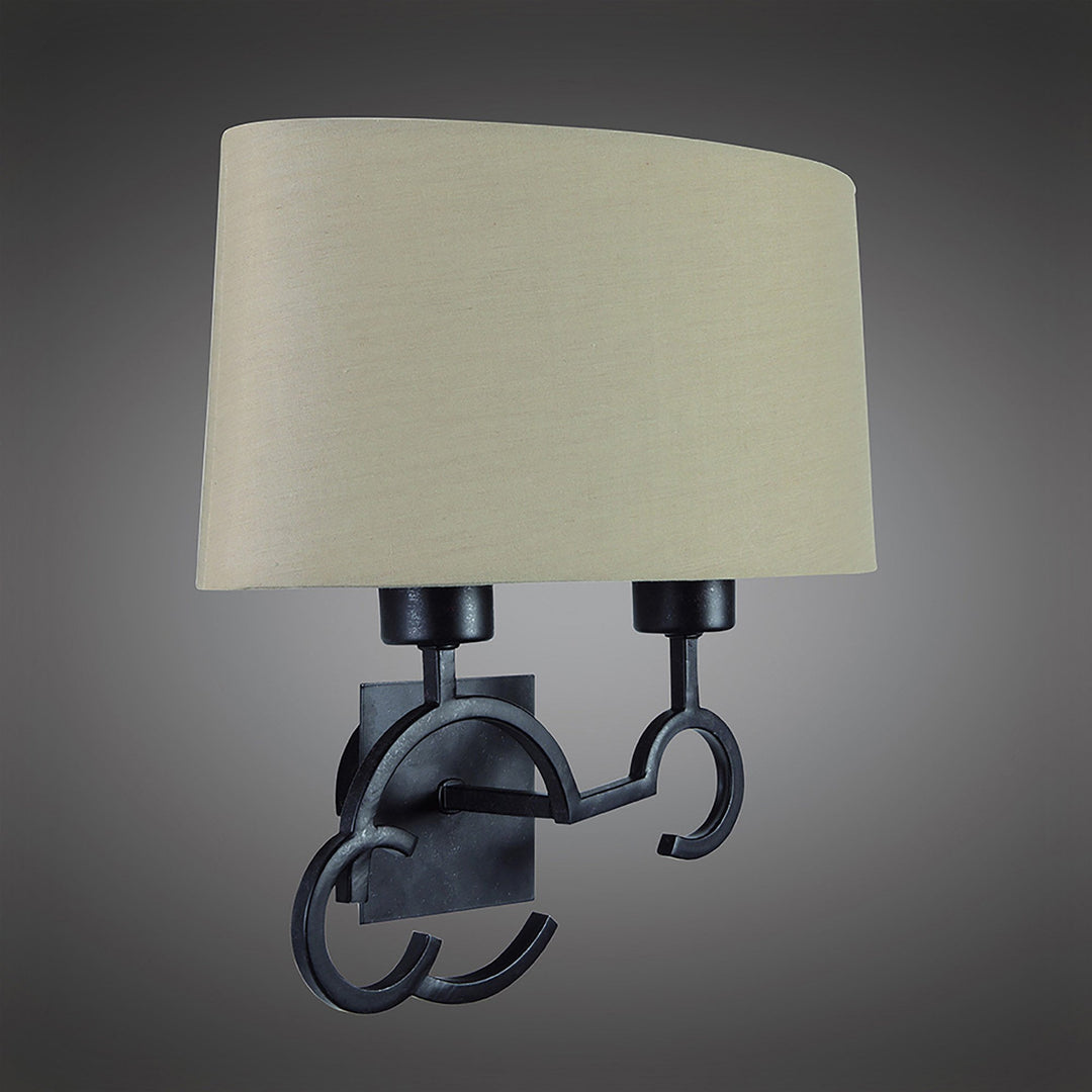 Mantra M5215 Argi Wall Lamp 2 Light Taupe Shade Brown Oxide