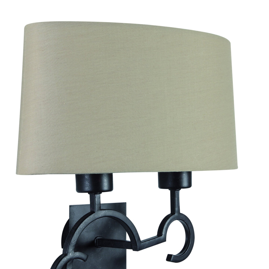 Mantra M5215 Argi Wall Lamp 2 Light Taupe Shade Brown Oxide