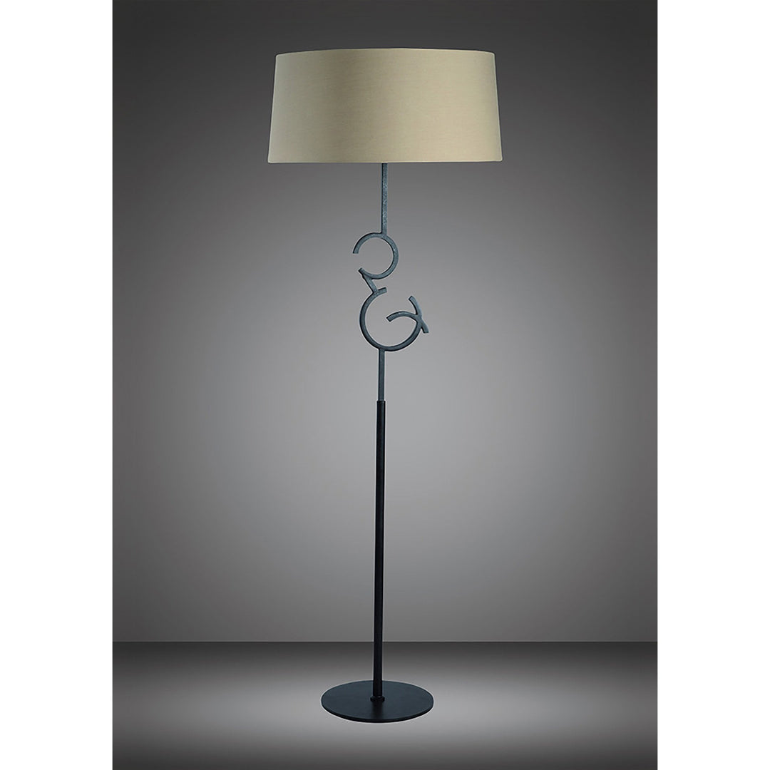 Mantra M5219 Argi Floor Lamp 4 Light Taupe Shade Brown Oxide