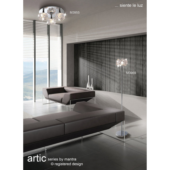 Mantra M3950 Artic Pendant 4 Light Line Polished Chrome