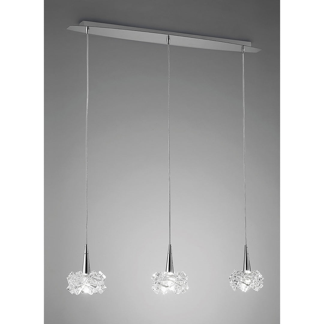 Mantra M3951 Artic Pendant 3 Light Line Small Polished Chrome