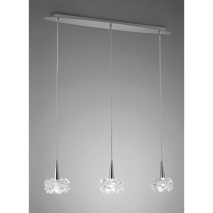 Mantra M3951 Artic Pendant 3 Light Line Small Polished Chrome