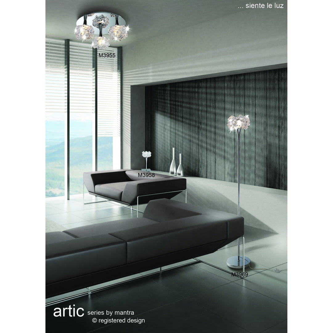 Mantra M3954 Artic Ceiling 4 Light Square Polished Chrome