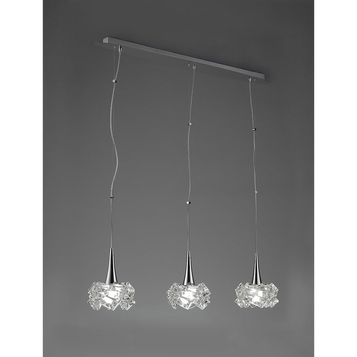 Mantra M3961 Artic Pendant 3 Light Line Large Polished Chrome