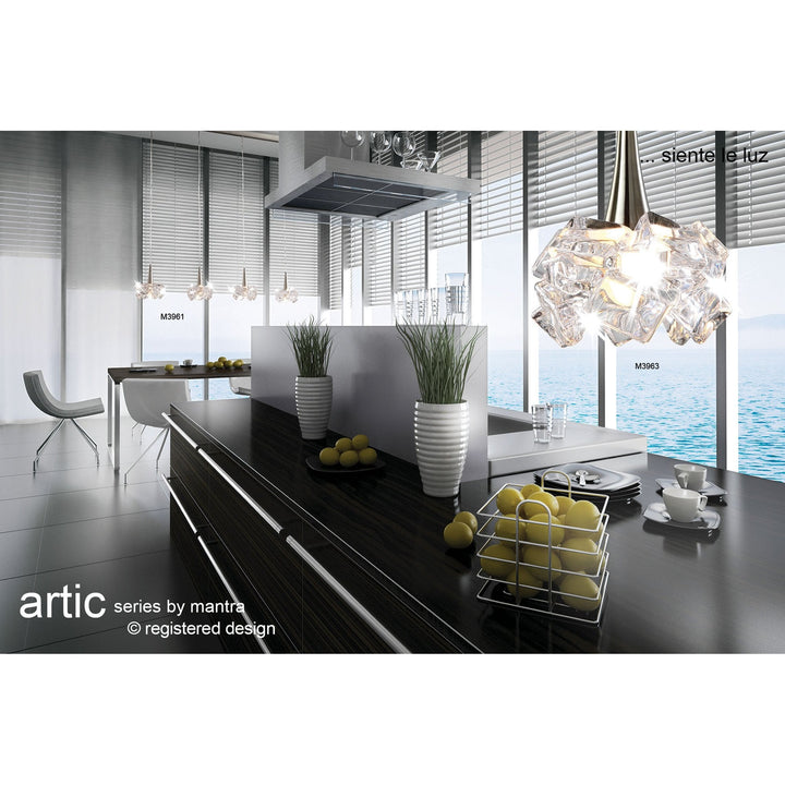 Mantra M3961 Artic Pendant 3 Light Line Large Polished Chrome