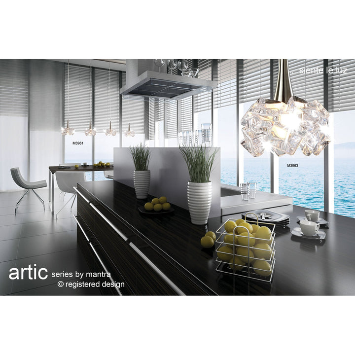 Mantra M3961 Artic Pendant 3 Light Line Large Polished Chrome