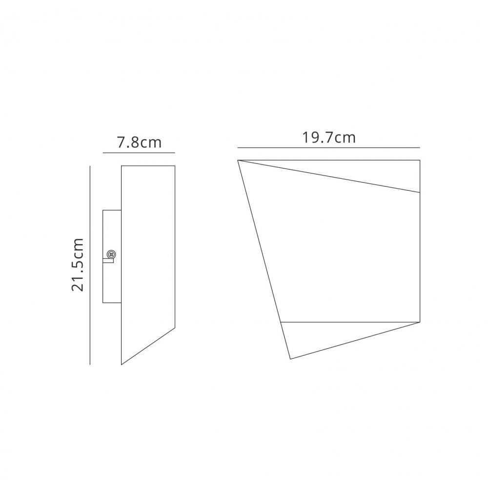 Mantra M6220 Asimetric Wall Light Rhombus White