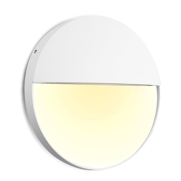 Mantra M7018 Baker Outdoor Wall Lamp Large Round 6W LED Sand White