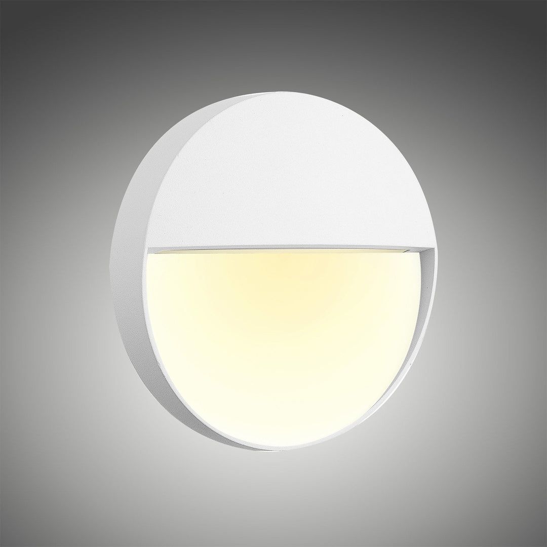 Mantra M7014 Baker Outdoor Wall Lamp Small Round 3W LED Sand White