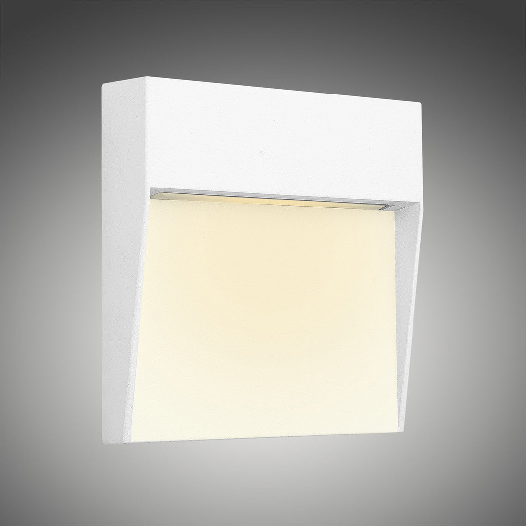 Mantra M7012 Baker Outdoor Wall Lamp Small Square 3W LED Sand White