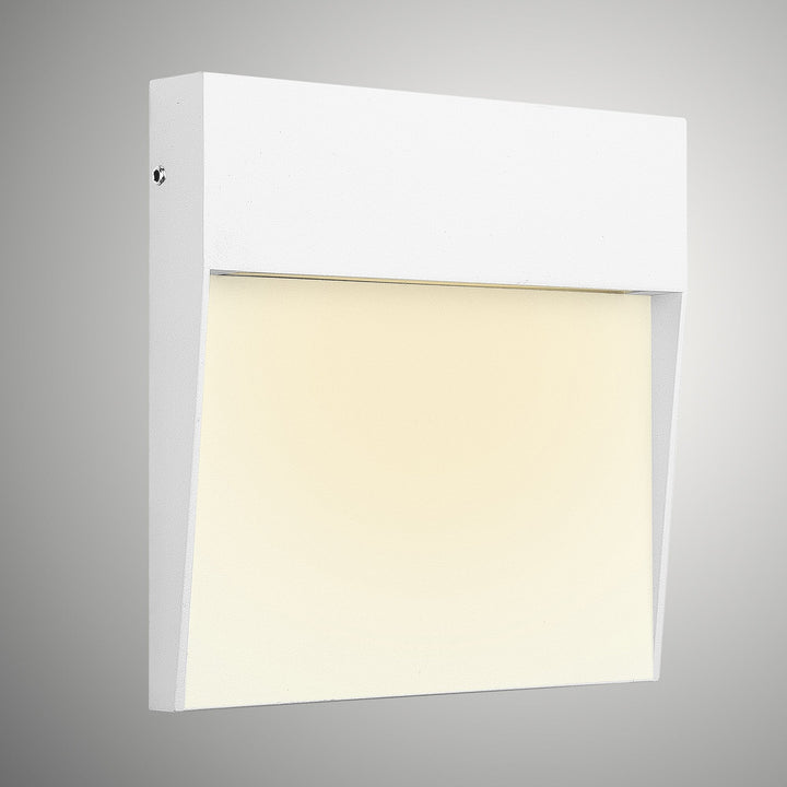 Mantra M7016 Baker Outdoor Wall Lamp Large Square 6W LED Sand White