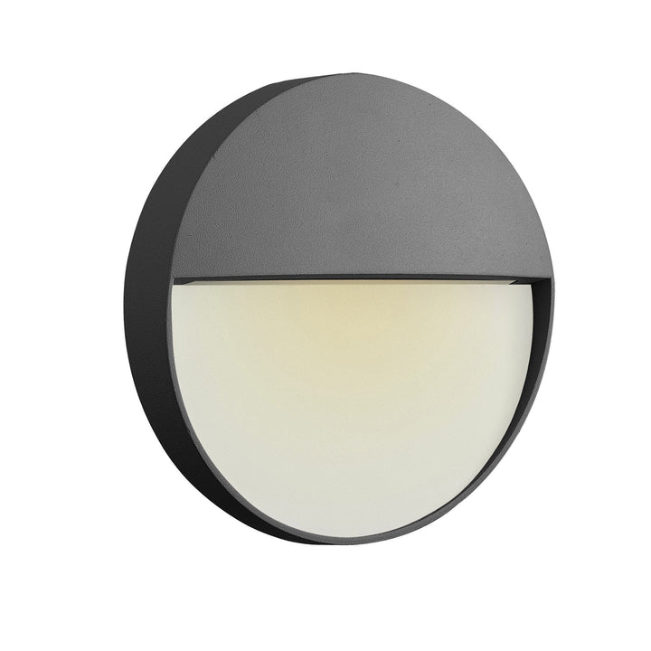 Mantra M7013 Baker Outdoor Wall Lamp Small Round 3W LED Anthracite