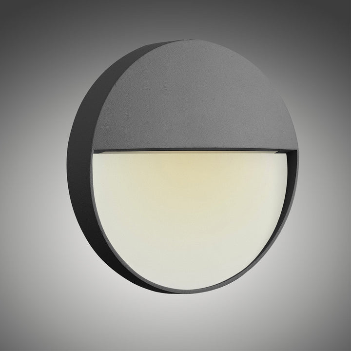 Mantra M7013 Baker Outdoor Wall Lamp Small Round 3W LED Anthracite
