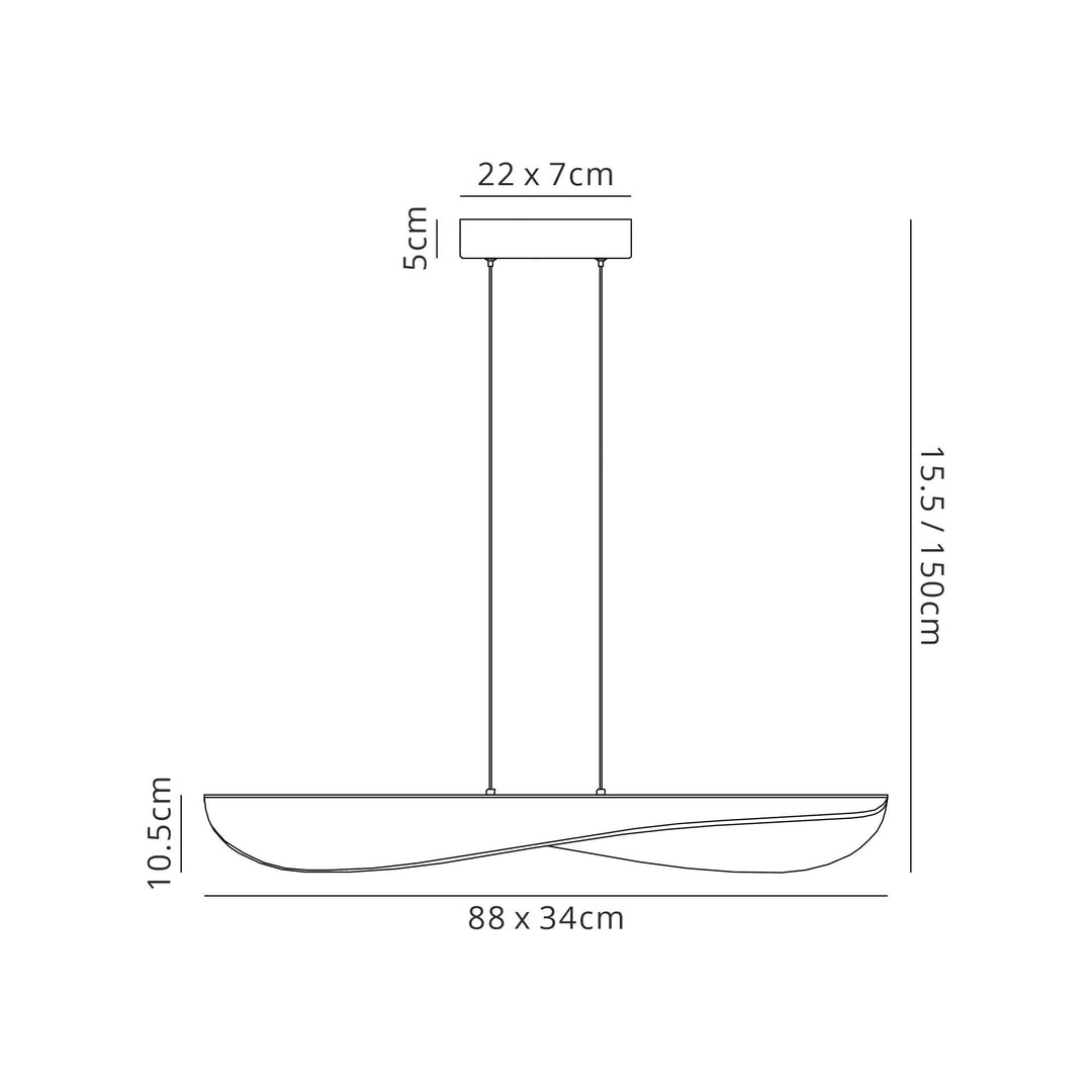 Mantra M8209 Bianca Pendant Dimmable 50W LED White Acrylic